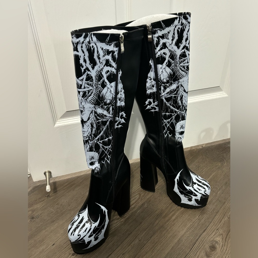 NWOB Dolls Kill / Widow Cursed Elegy Platform Boots - Picture 3 of 7